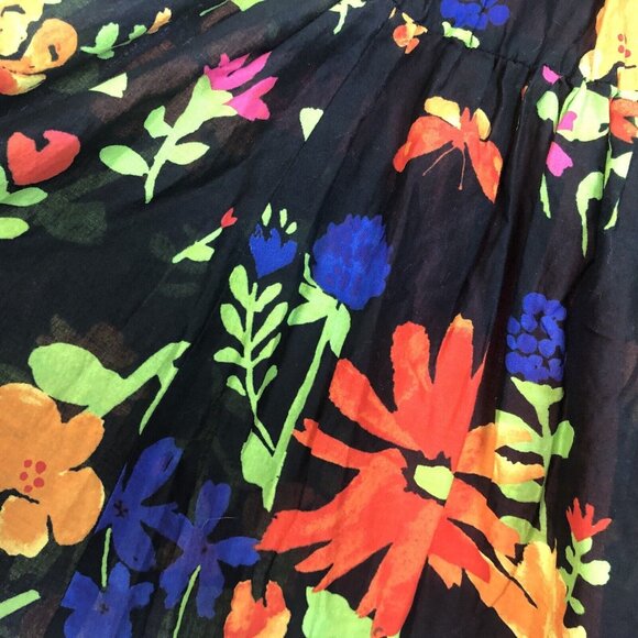 Old Navy S Skater Circle Skirt Pleated Floral Print Short Lined Casual Pull On - Picture 3 of 7